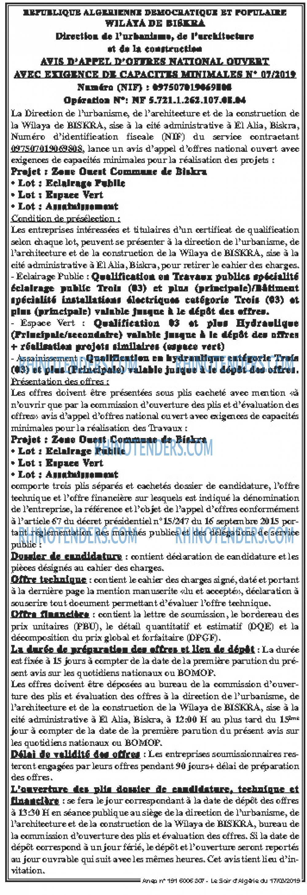 LE SOIR D'ALGERIE