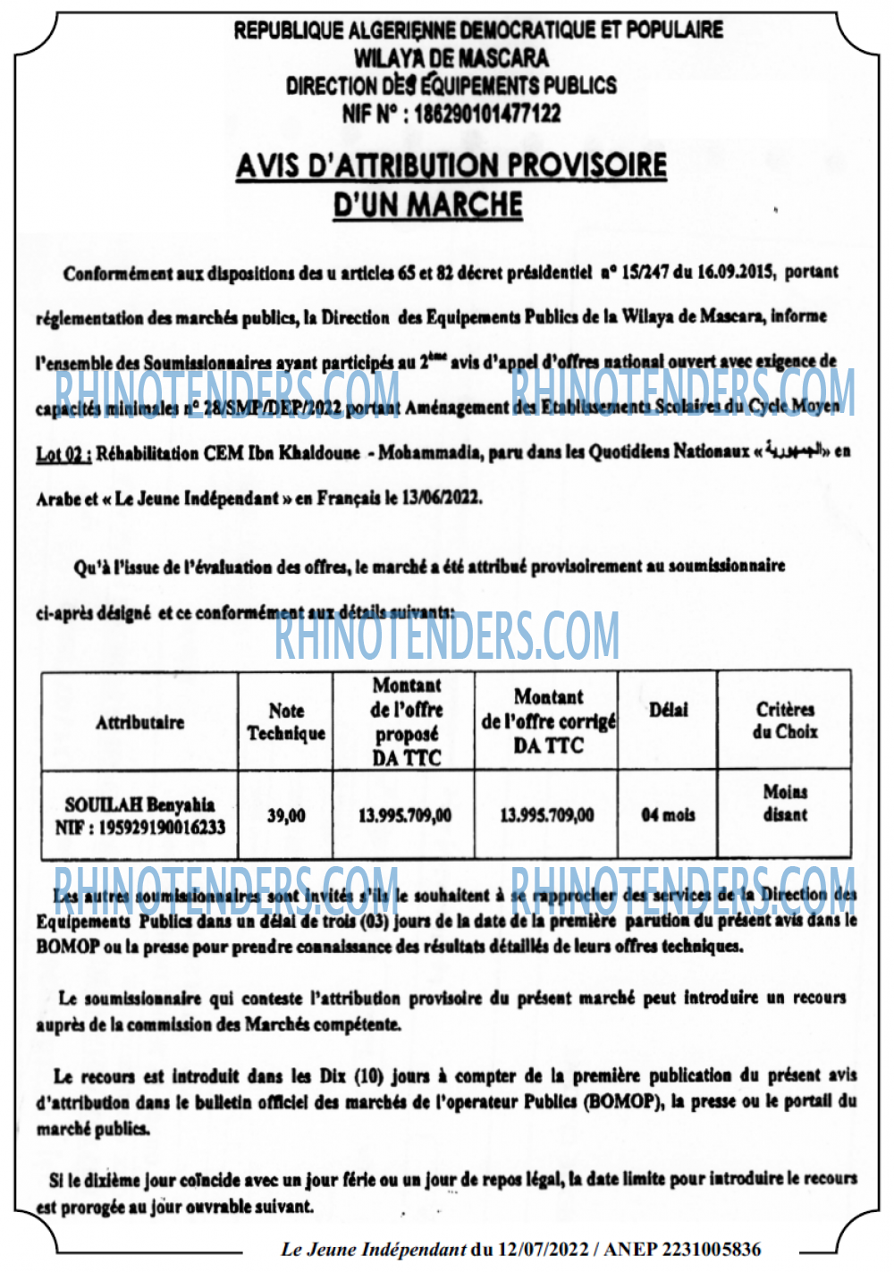 Jeune Independant