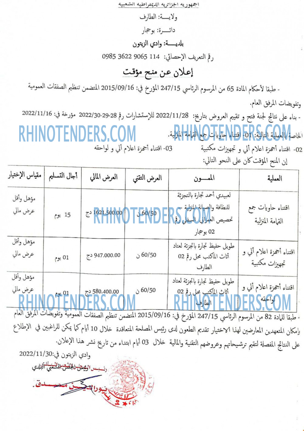 Rhinotenders