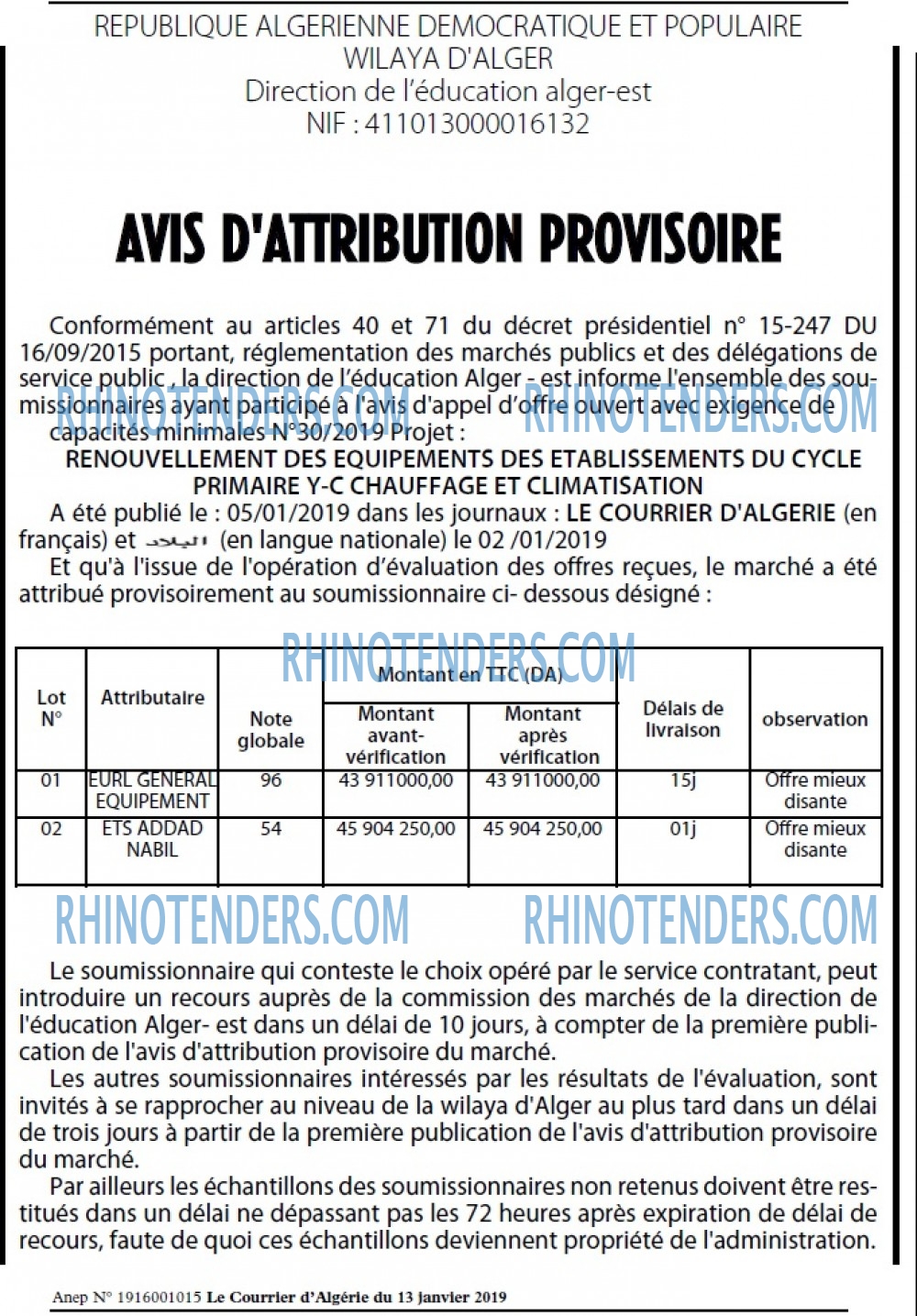 Le Courrier d'Algerie