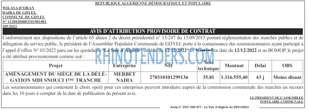 LE SOIR D'ALGERIE