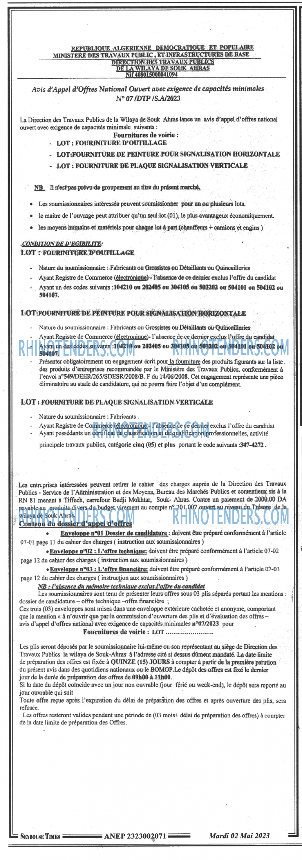 SEYBOUSSE TIMES