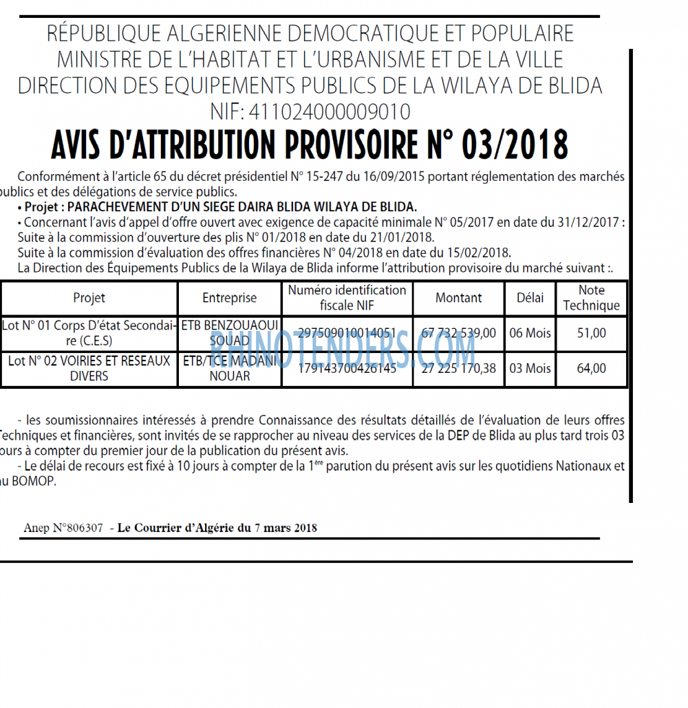 Le Courrier d'Algerie