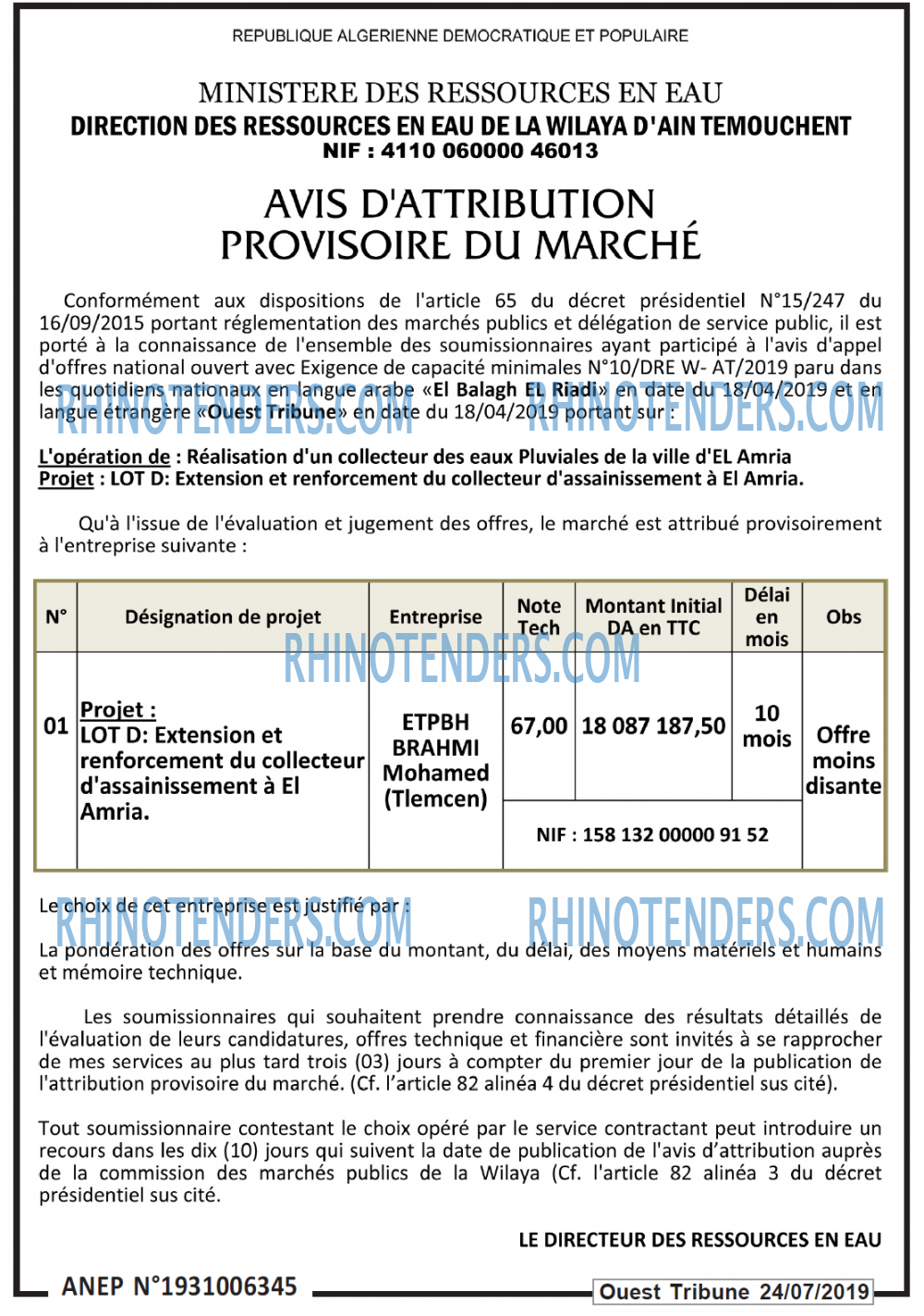 ouest TRIBUNE
