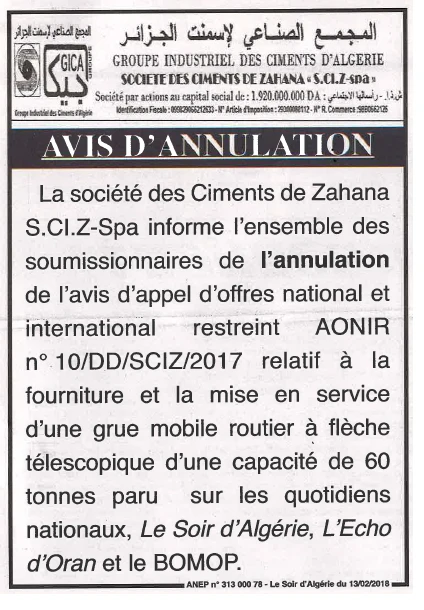 LE SOIR D'ALGERIE