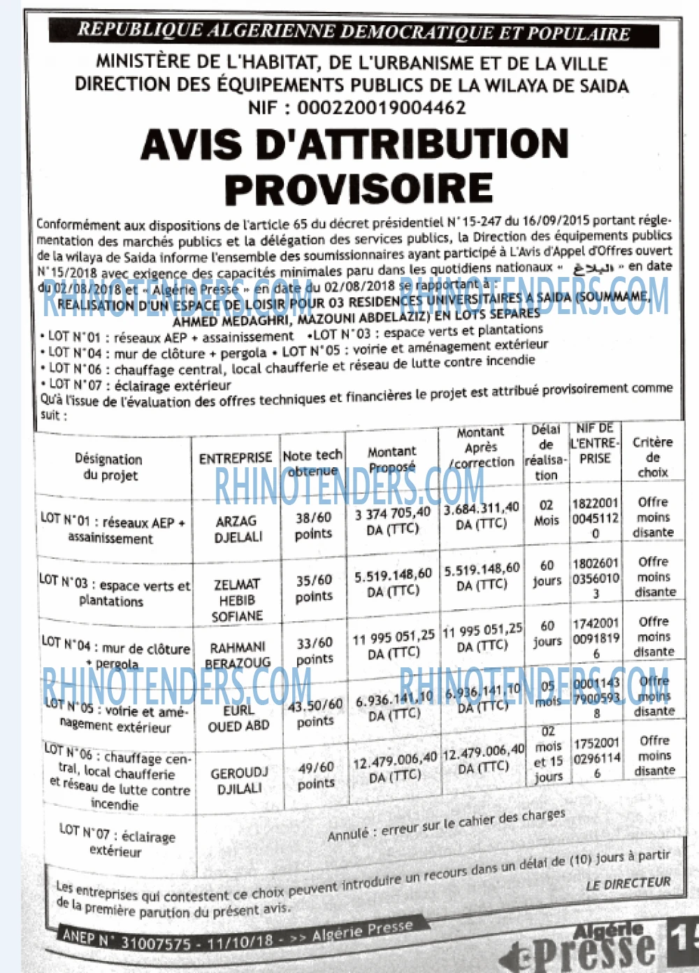 ALGERIE PRESSE