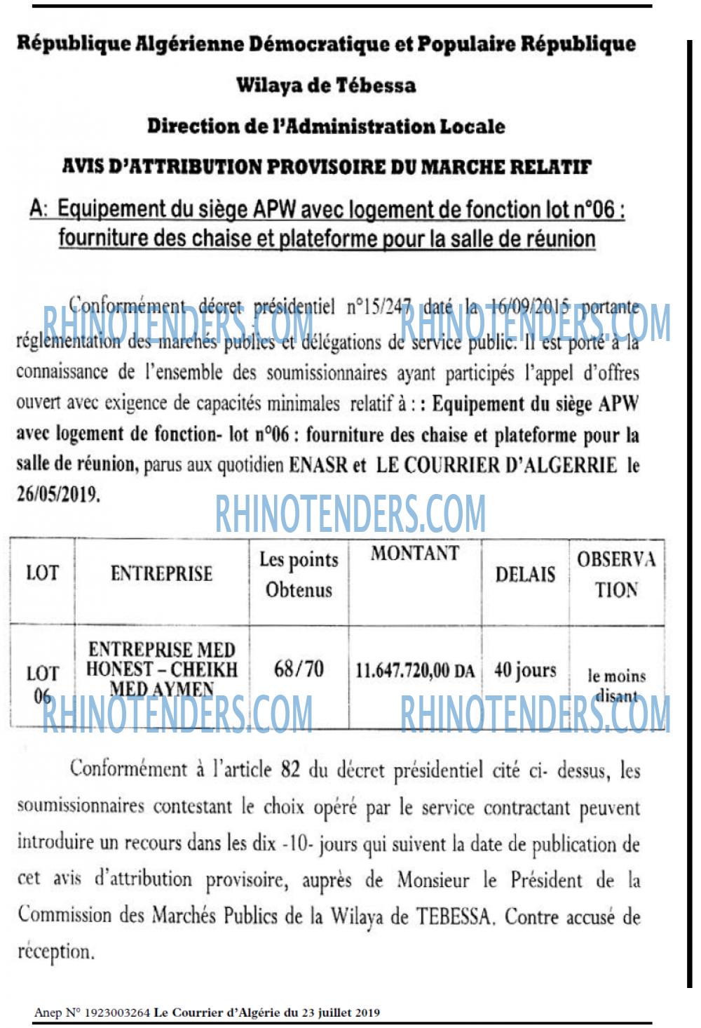 Le Courrier d'Algerie
