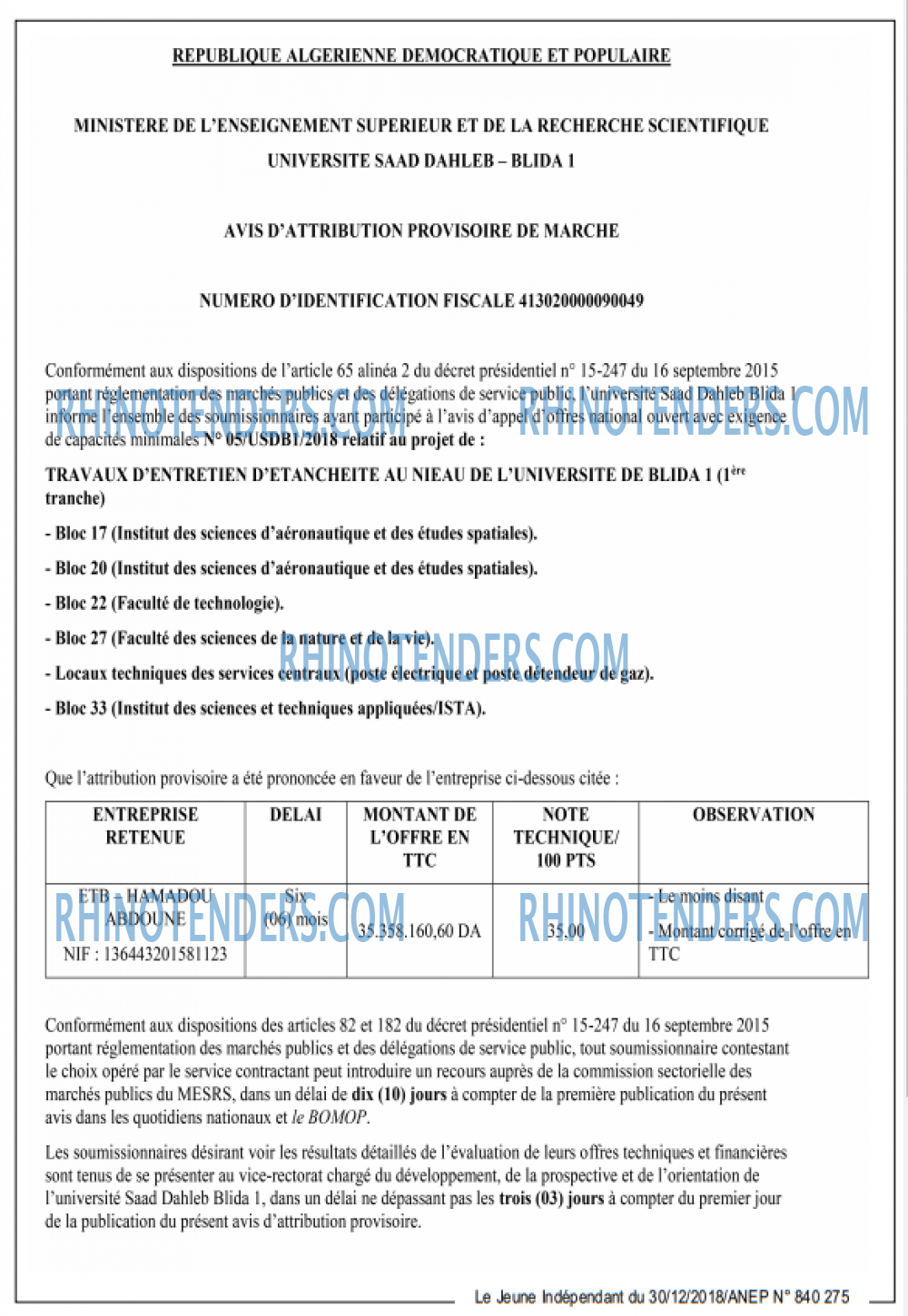 Jeune Independant