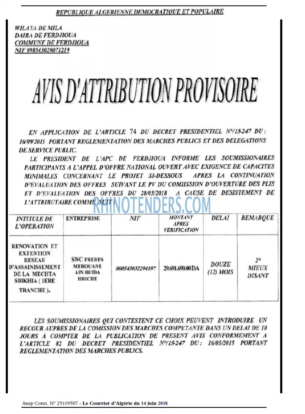 Le Courrier d'Algerie