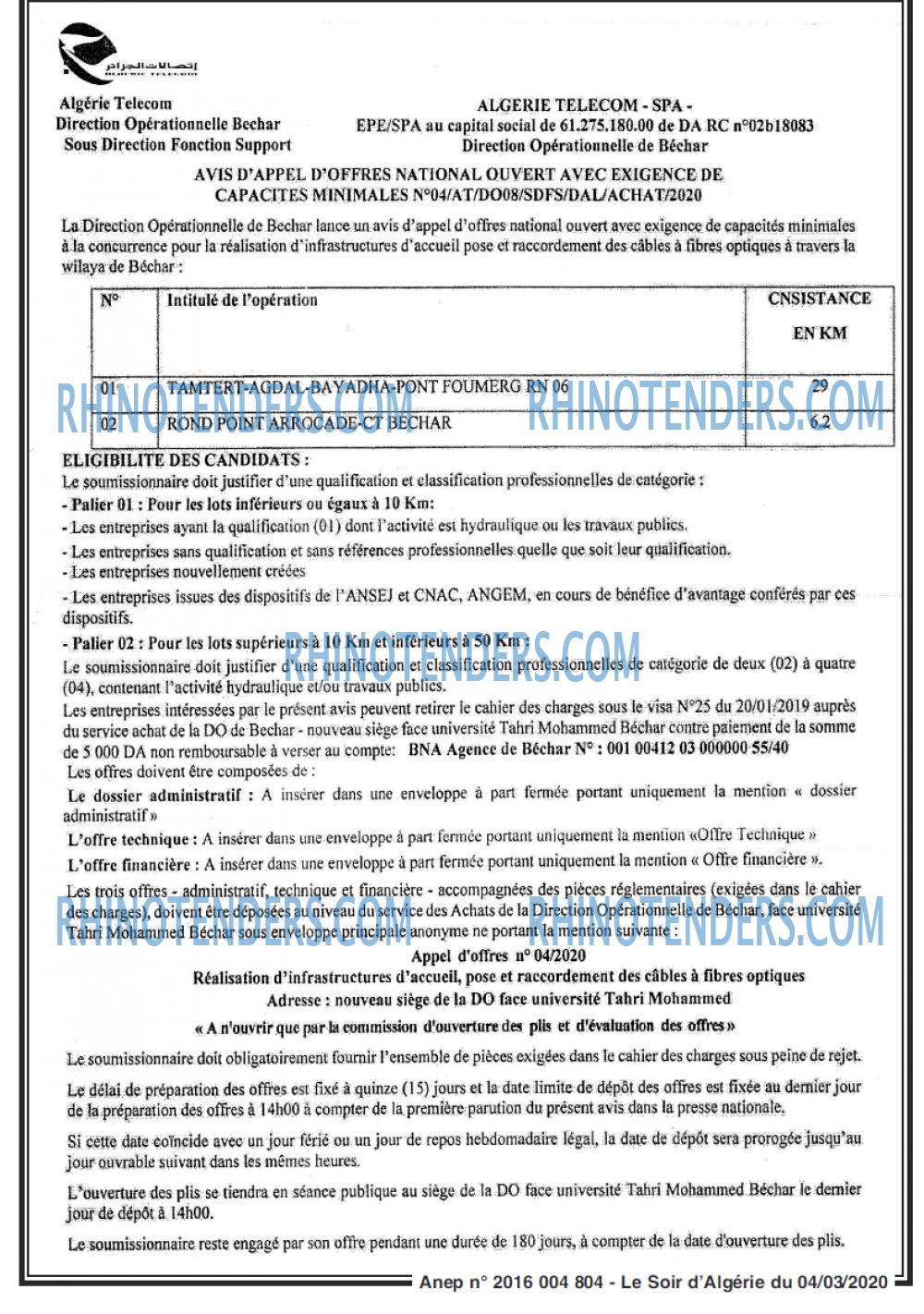 LE SOIR D'ALGERIE