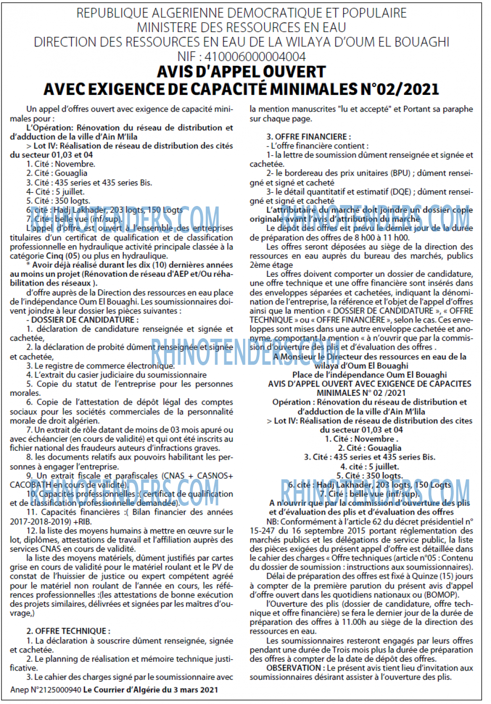 Le Courrier d'Algerie