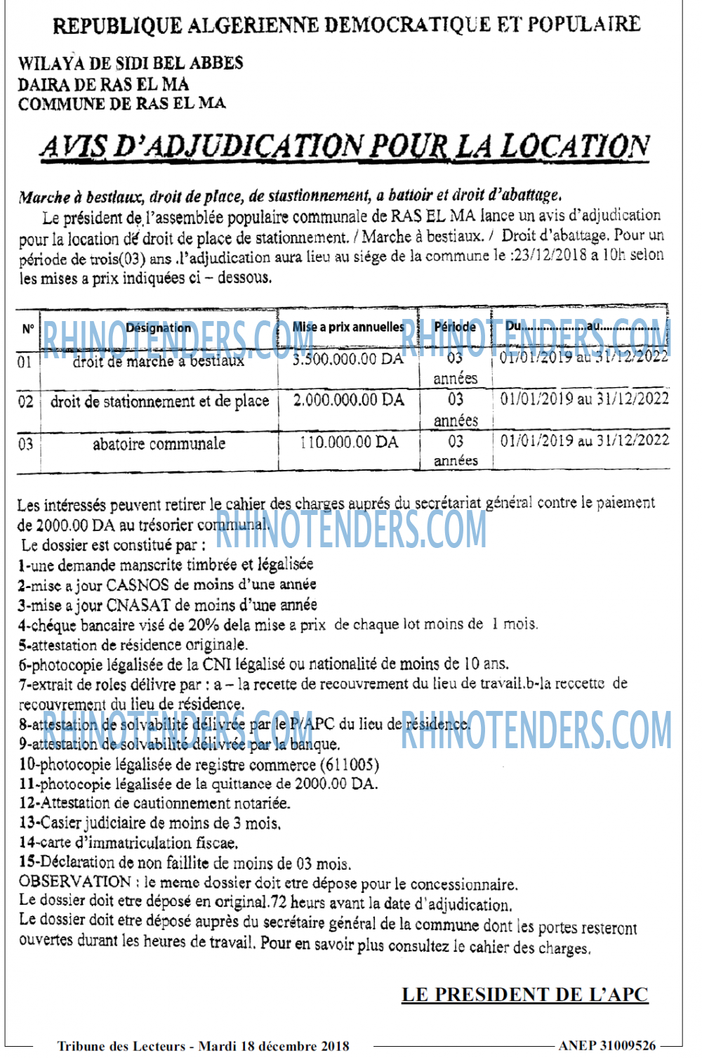 TRIBUNE DES LECTEURS