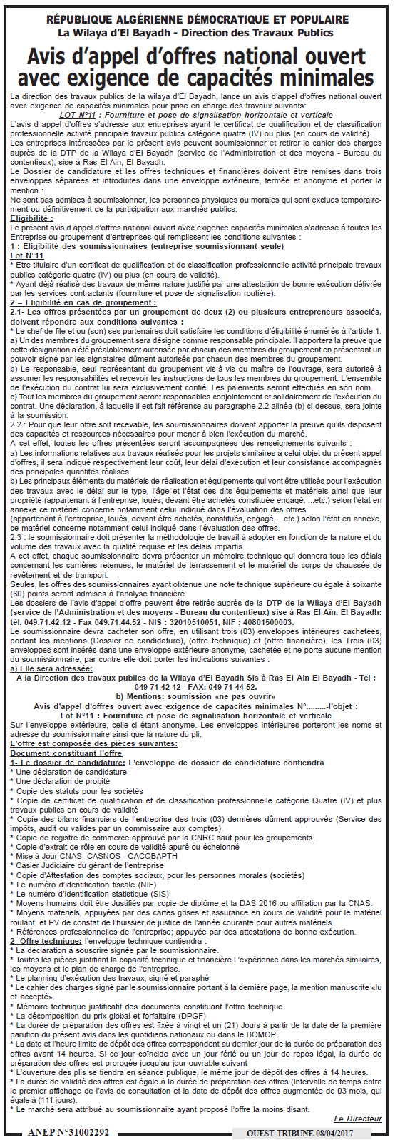 ouest TRIBUNE
