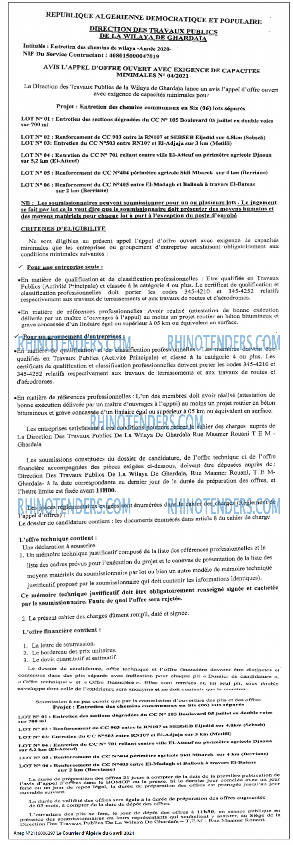 Le Courrier d'Algerie