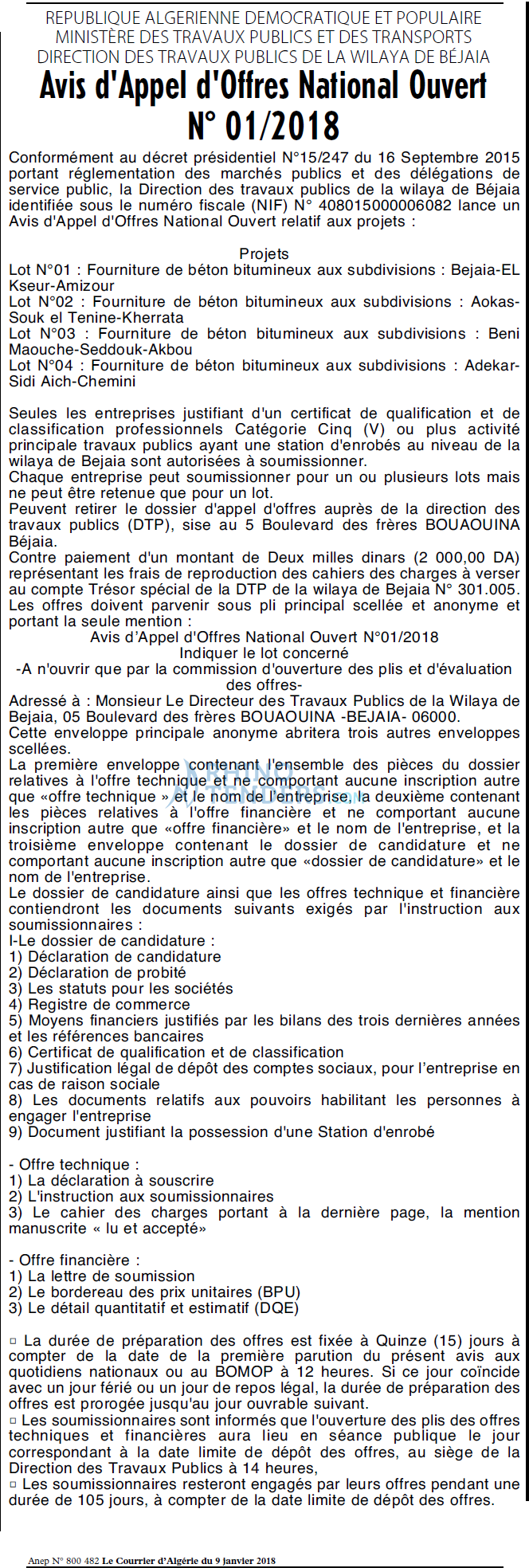 Le Courrier d'Algerie