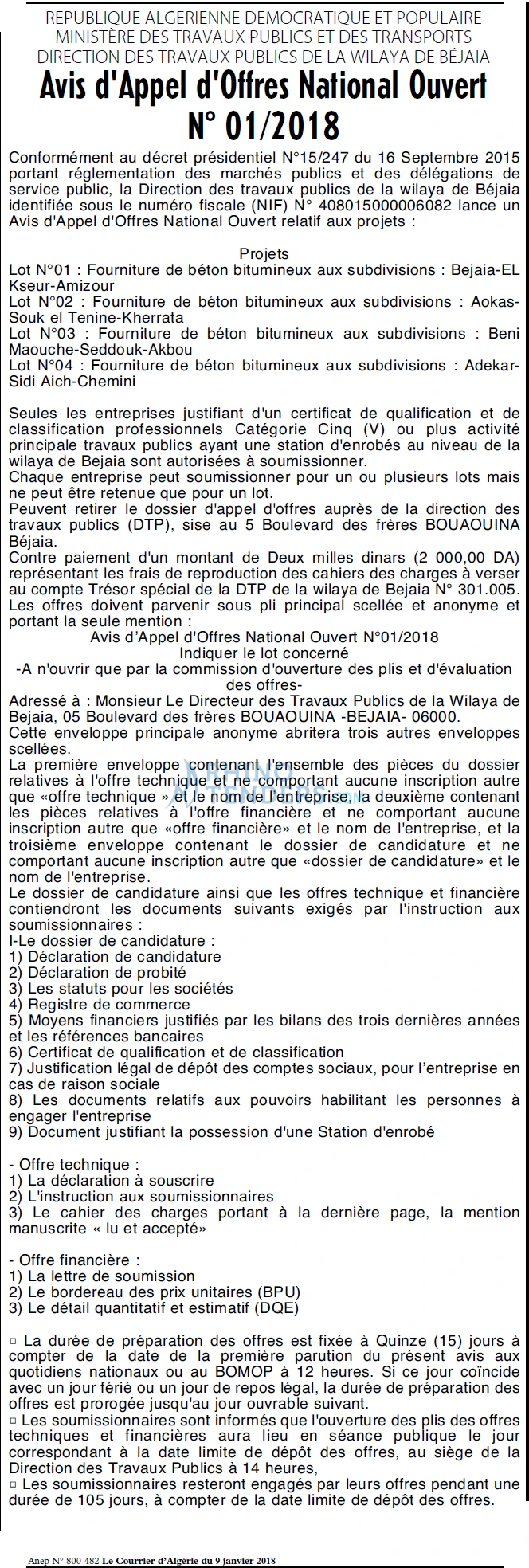 Le Courrier d'Algerie
