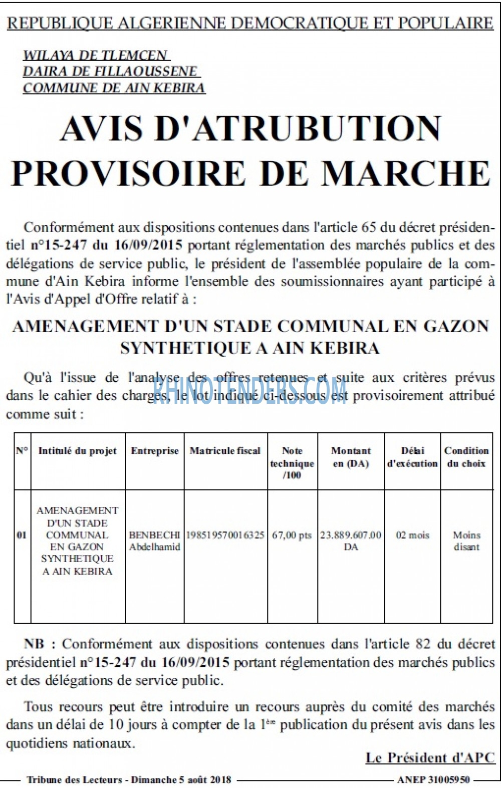 TRIBUNE DES LECTEURS