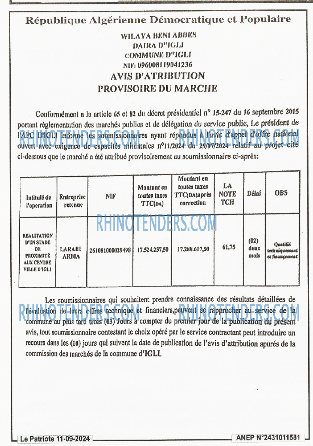 LE PATRIOTE