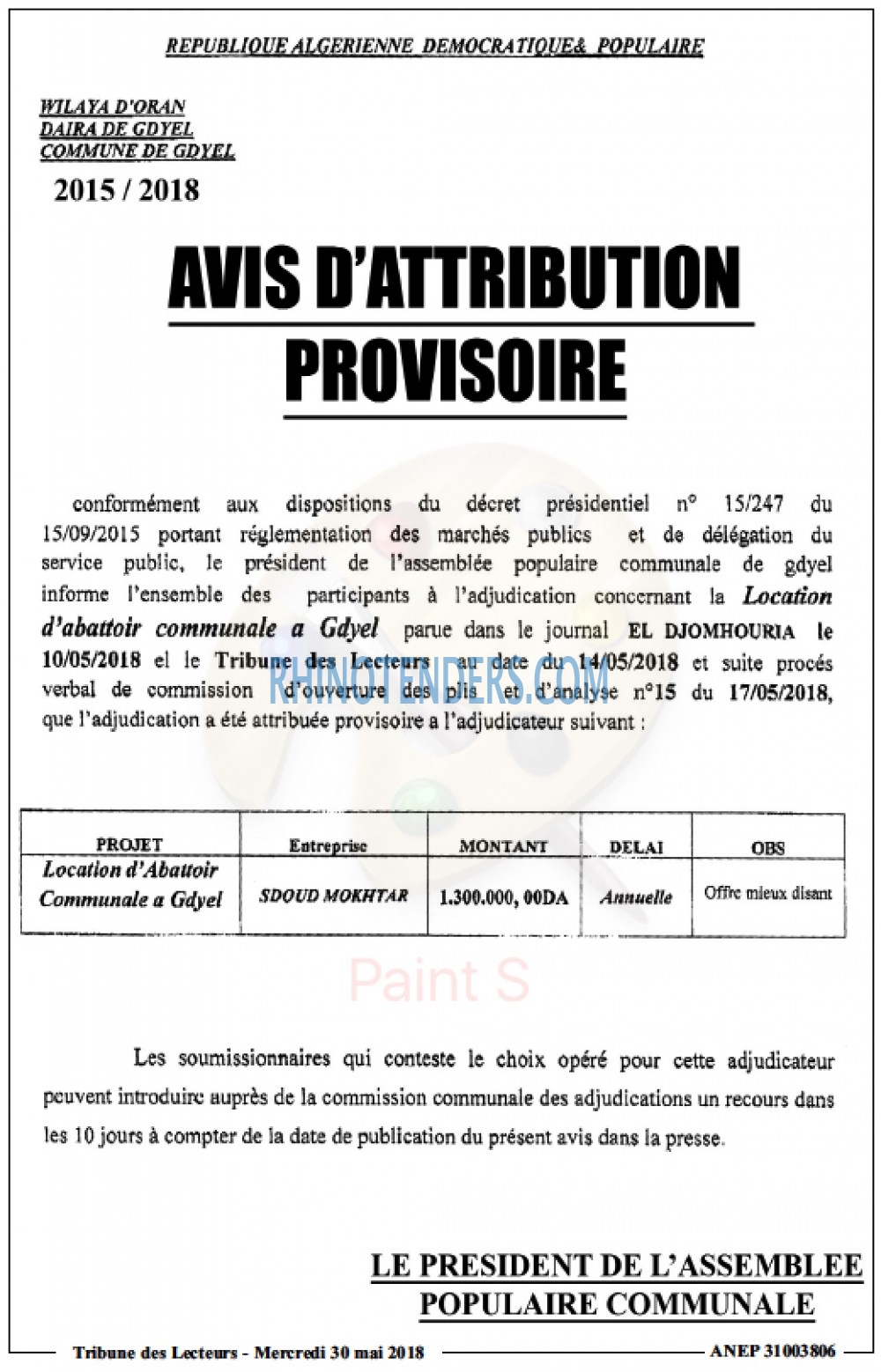 TRIBUNE DES LECTEURS