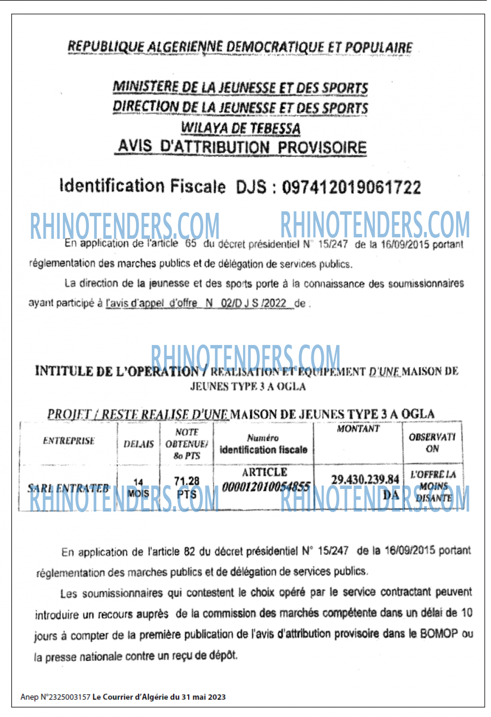 Le Courrier d'Algerie