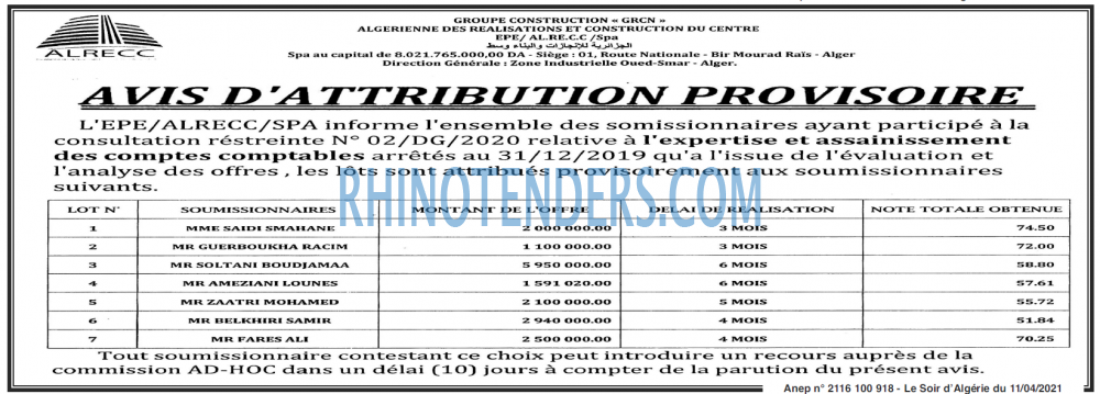 LE SOIR D'ALGERIE