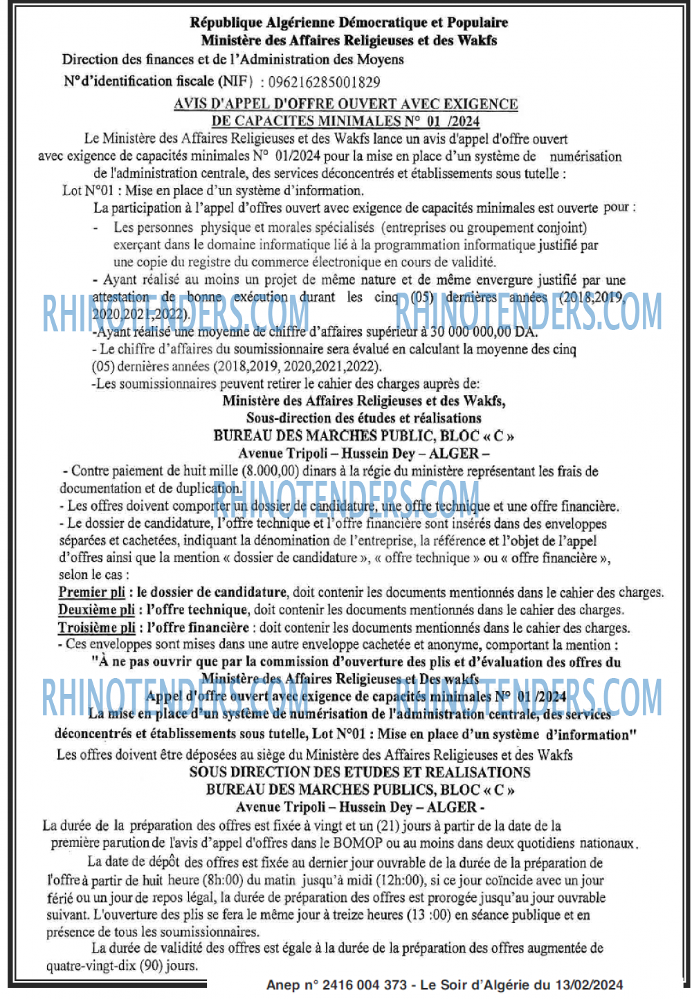 LE SOIR D'ALGERIE