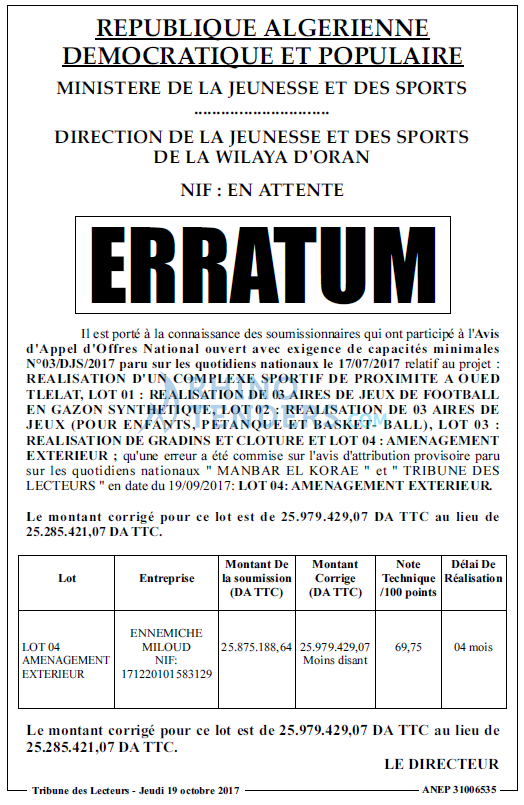 TRIBUNE DES LECTEURS