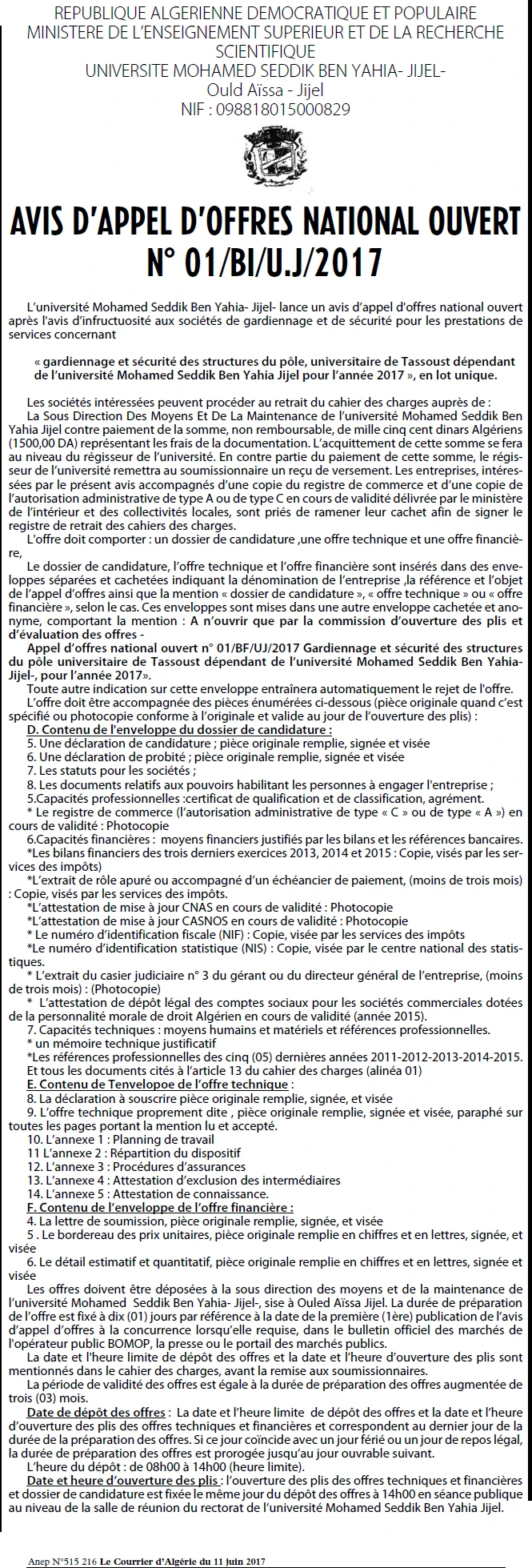 Le Courrier d'Algerie