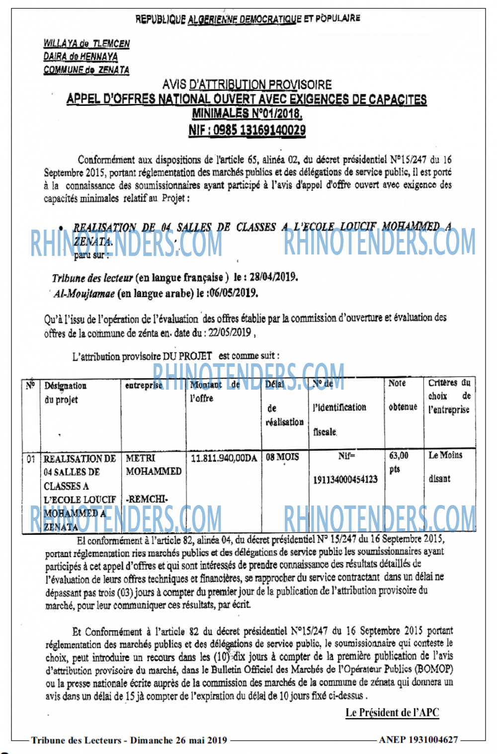 TRIBUNE DES LECTEURS