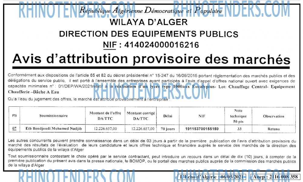 L'ECHO D'ALGERIE