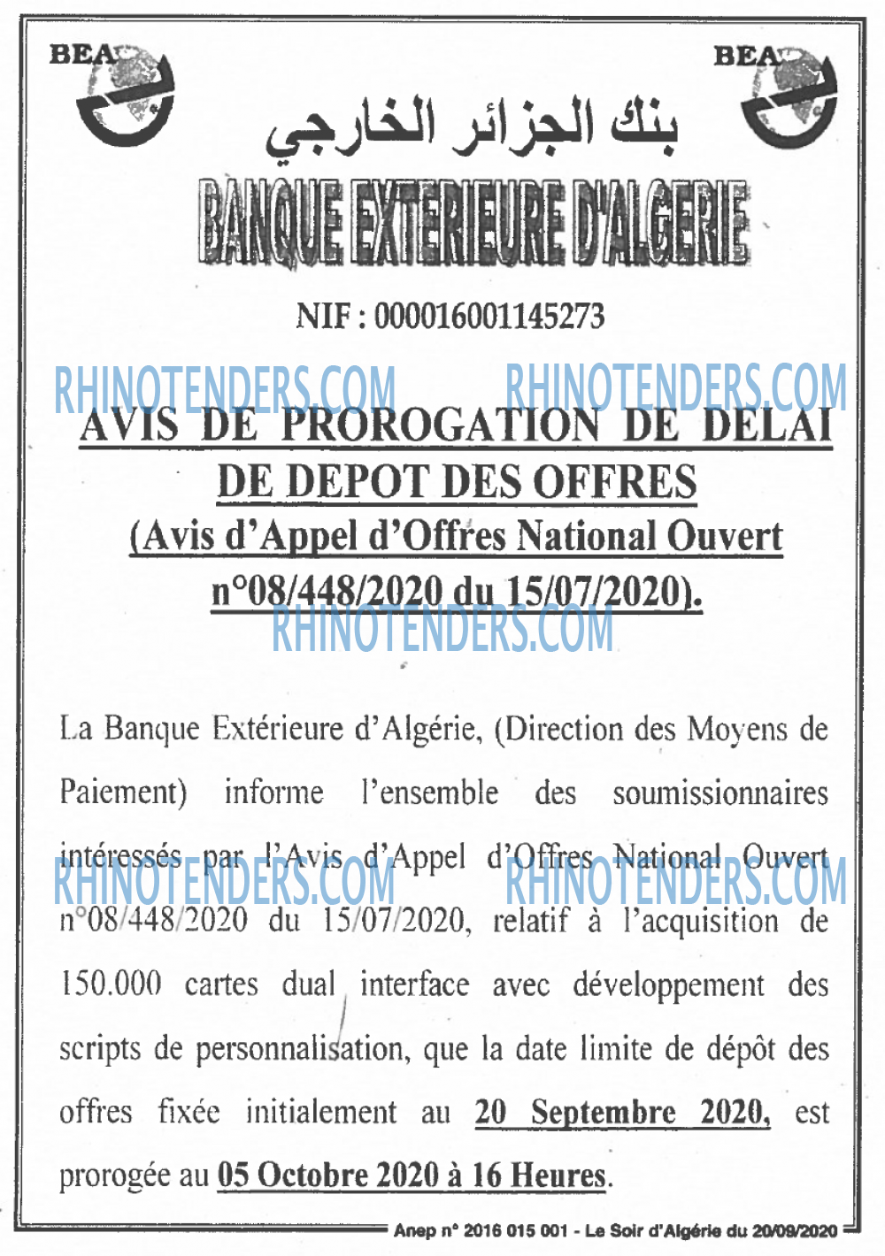 LE SOIR D'ALGERIE