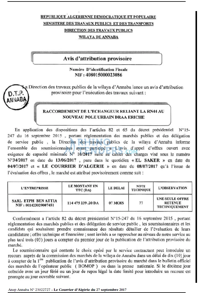 Le Courrier d'Algerie