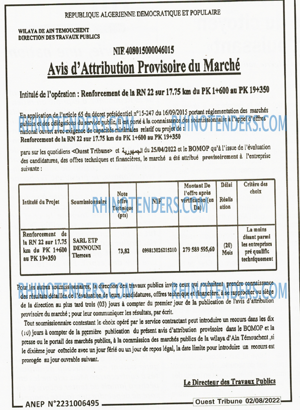 ouest TRIBUNE