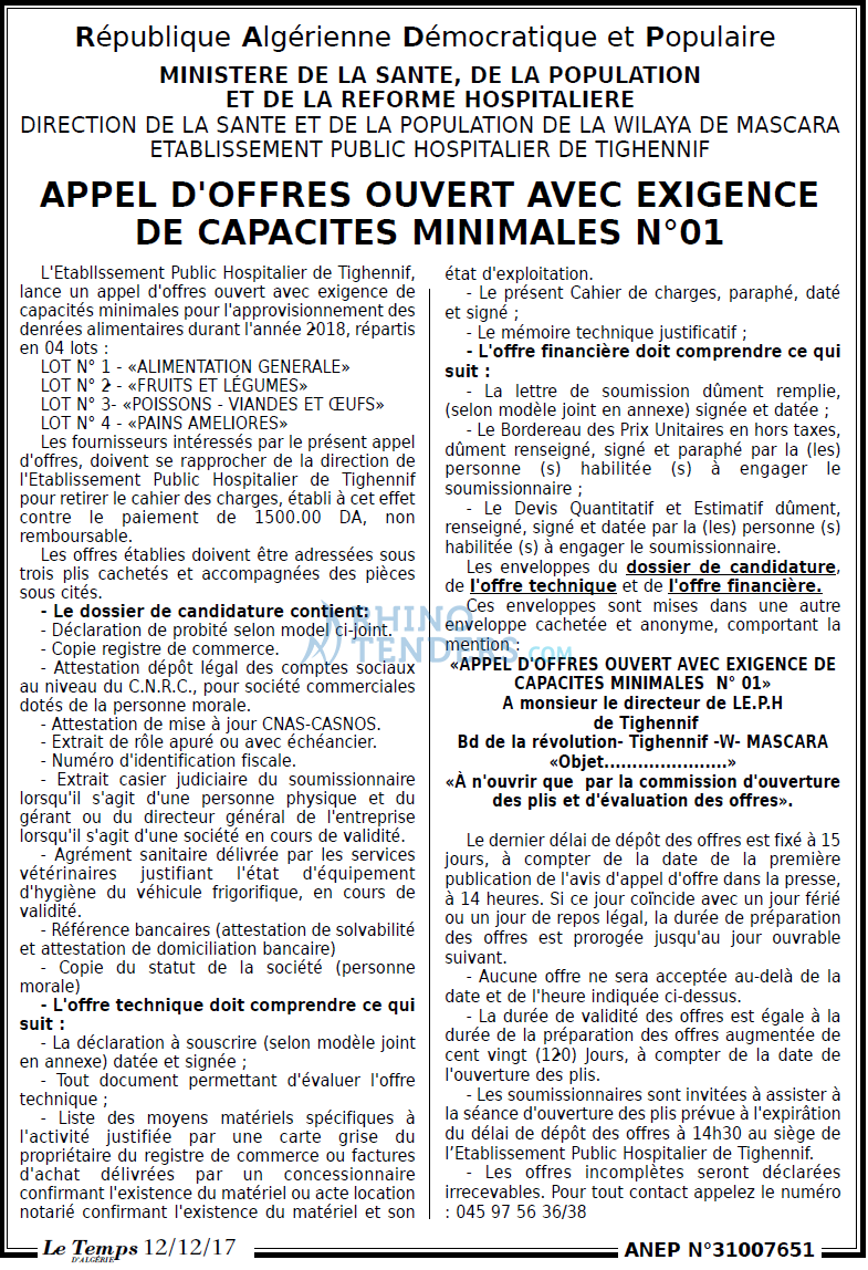 LE TEMPS D'ALGERIE