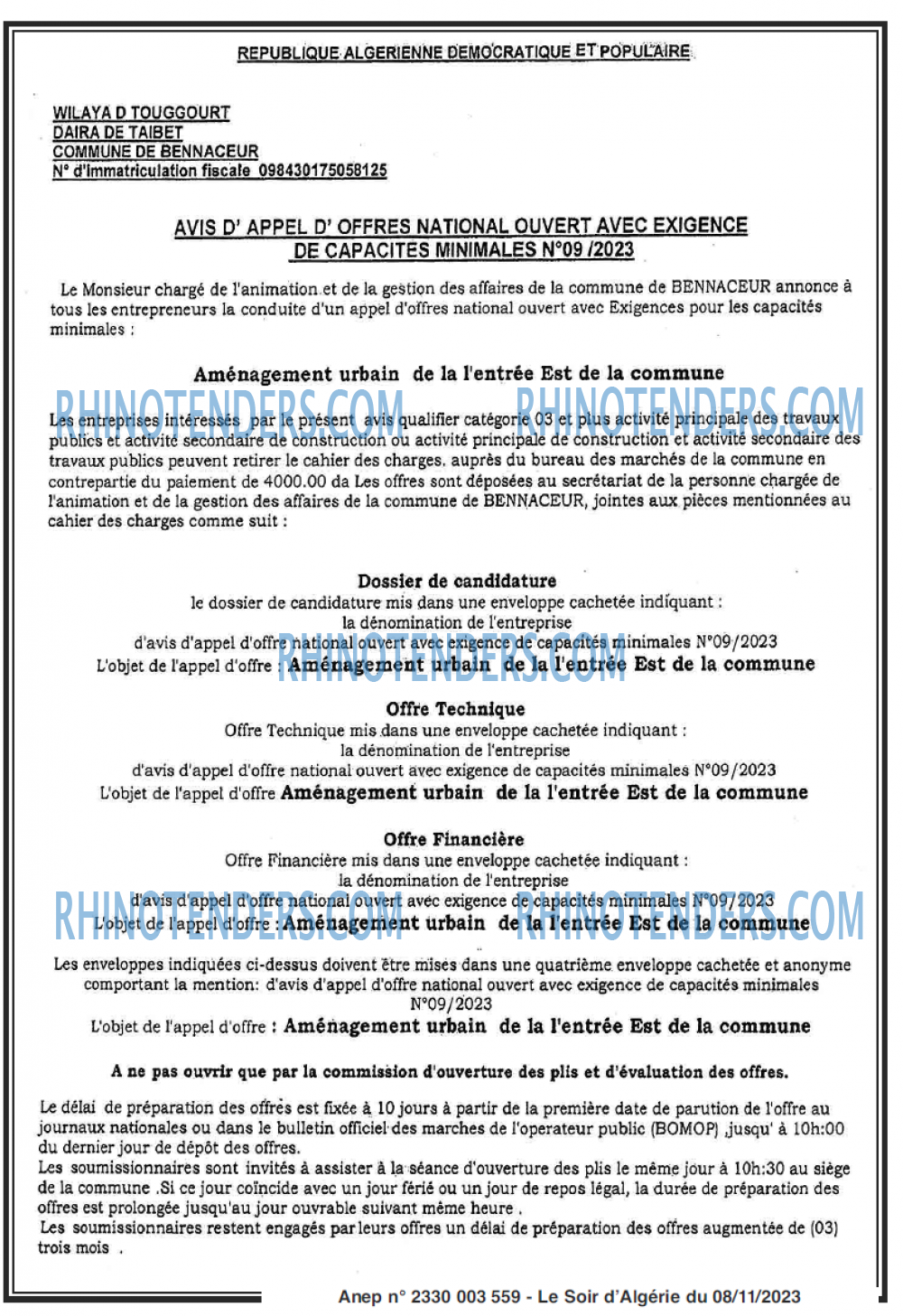 LE SOIR D'ALGERIE