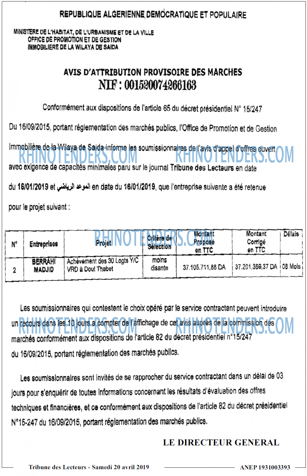 TRIBUNE DES LECTEURS