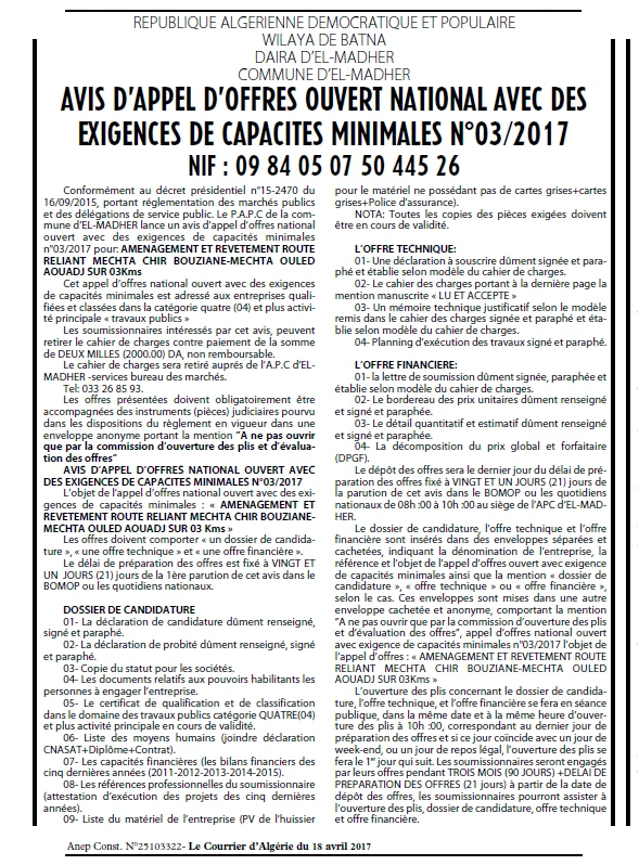 Le Courrier d'Algerie