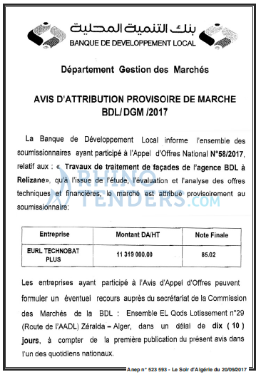 LE SOIR D'ALGERIE