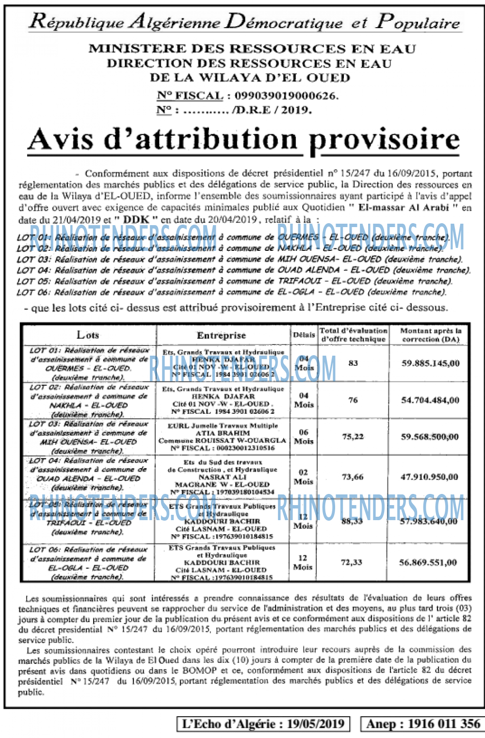 L'ECHO D'ALGERIE
