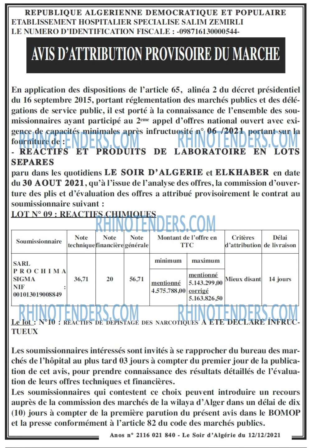 LE SOIR D'ALGERIE
