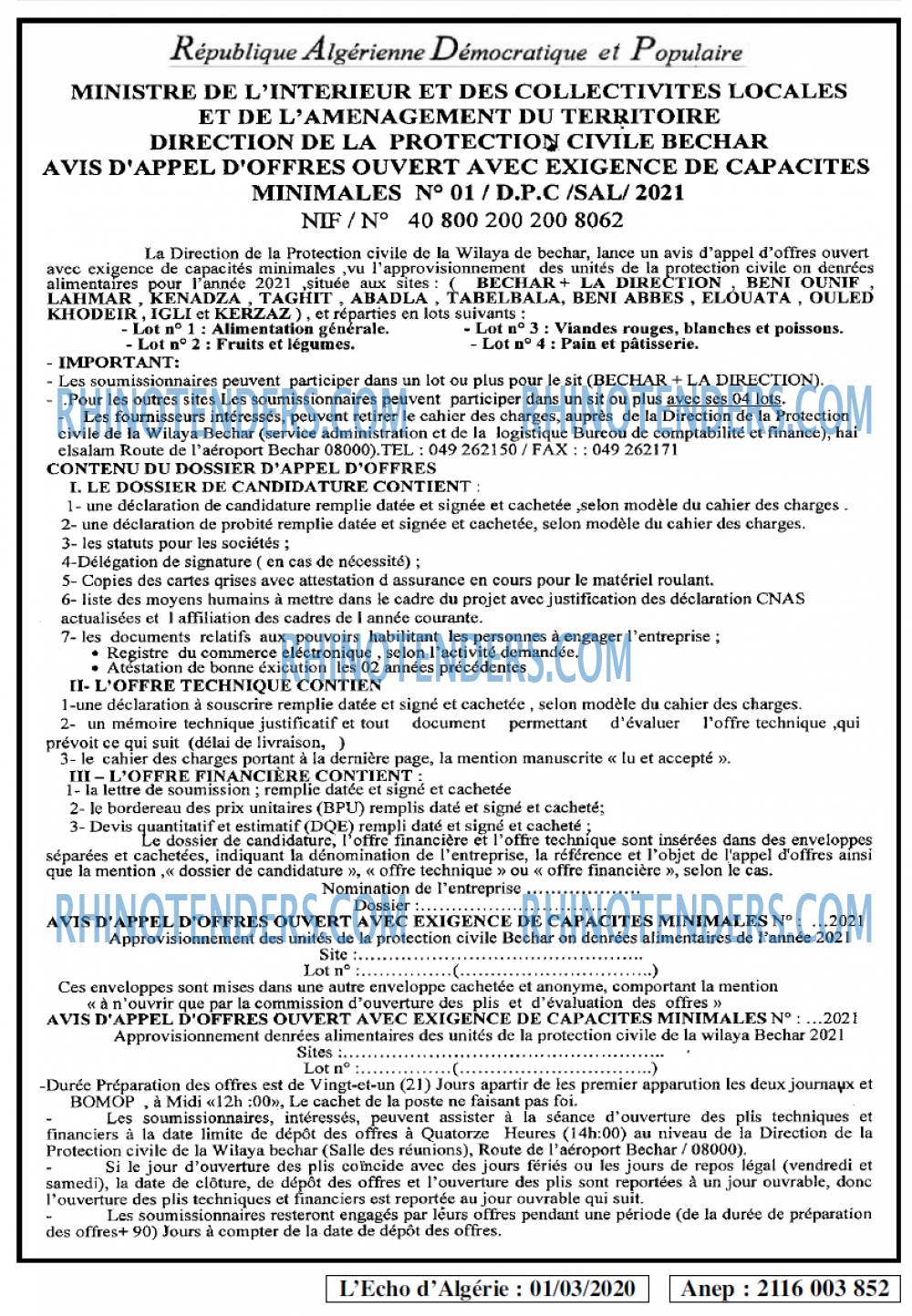 L'ECHO D'ALGERIE