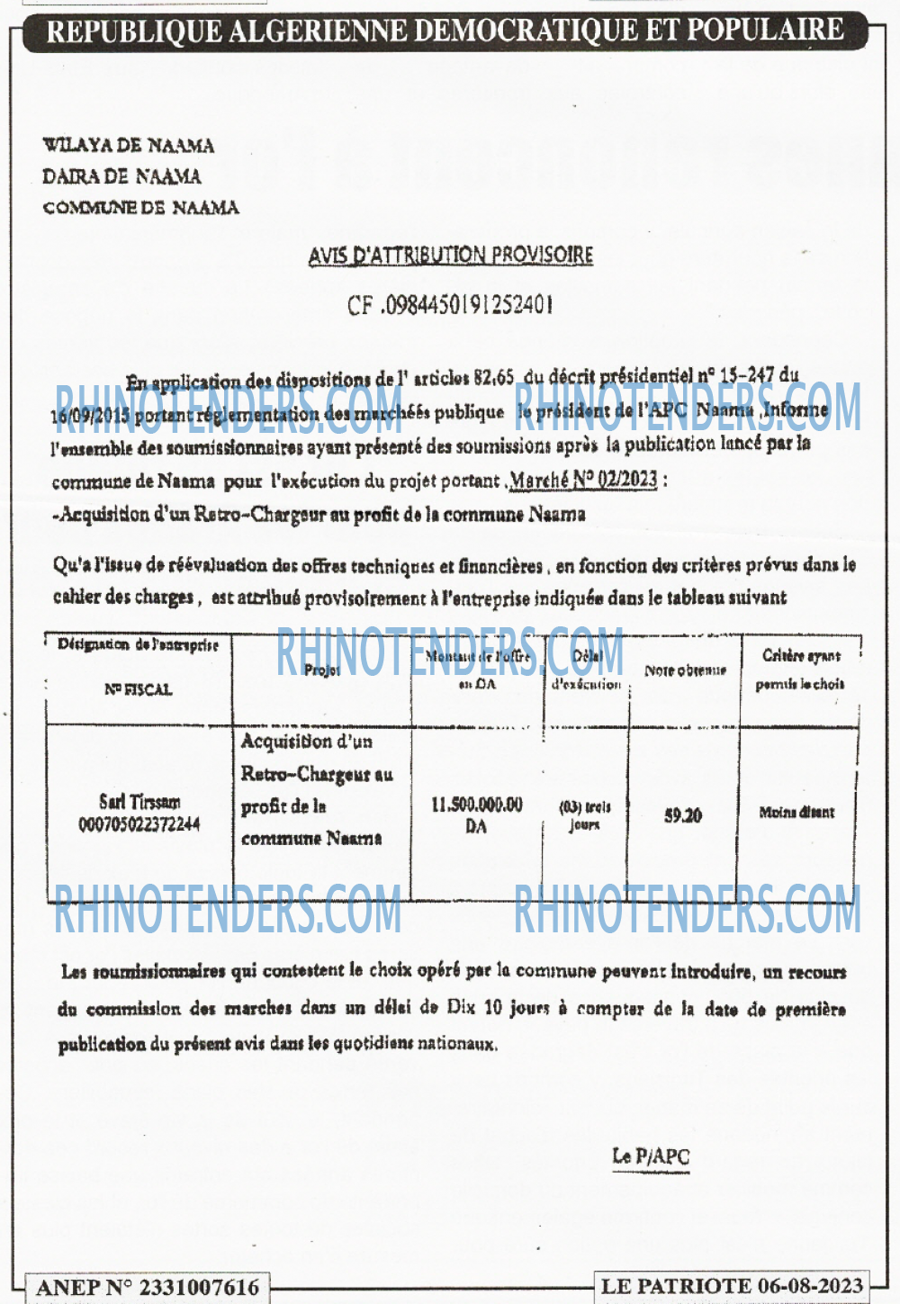 LE PATRIOTE