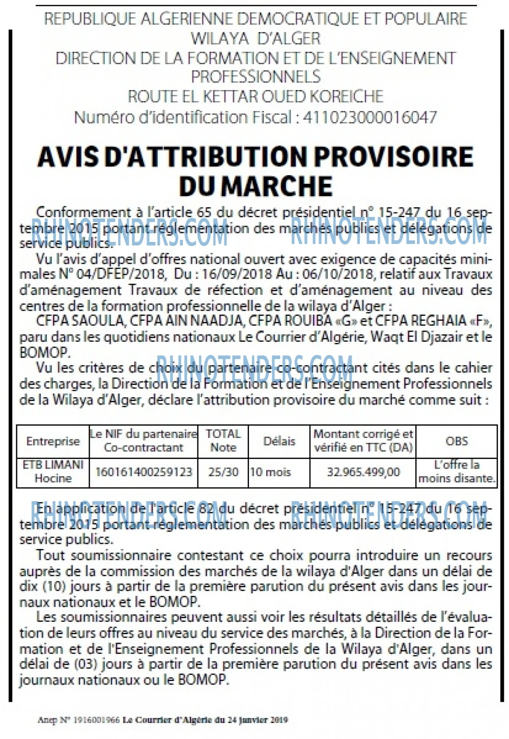 Le Courrier d'Algerie