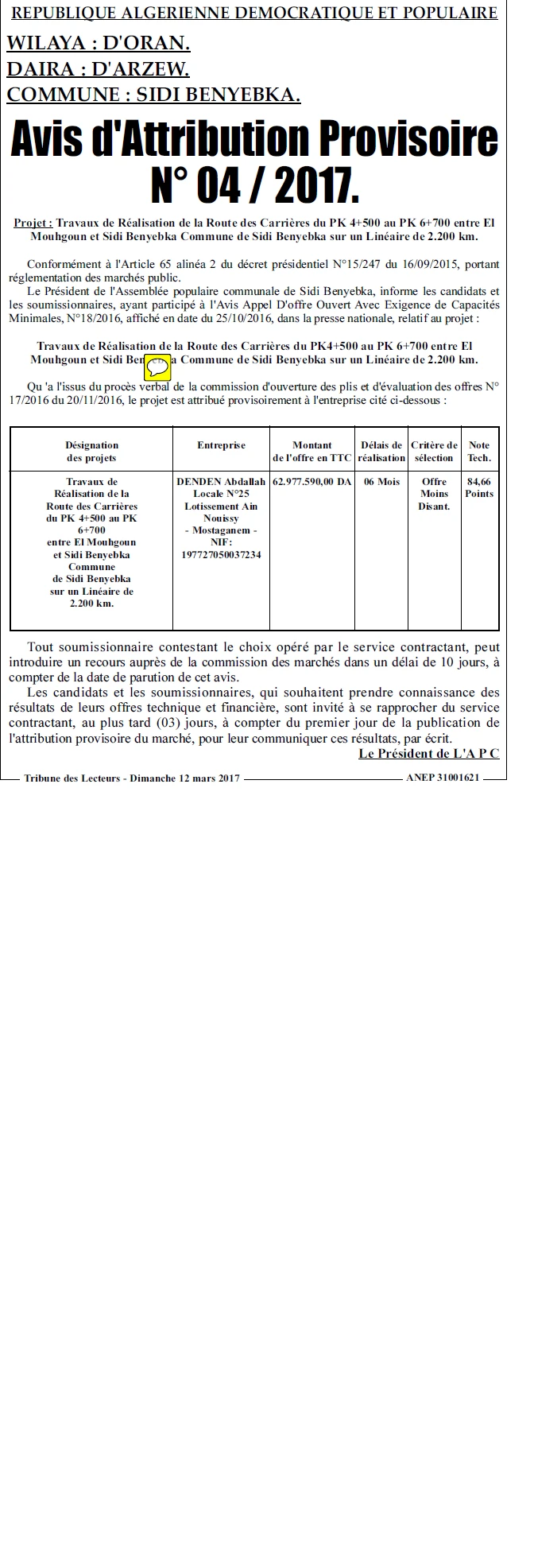 TRIBUNE DES LECTEURS