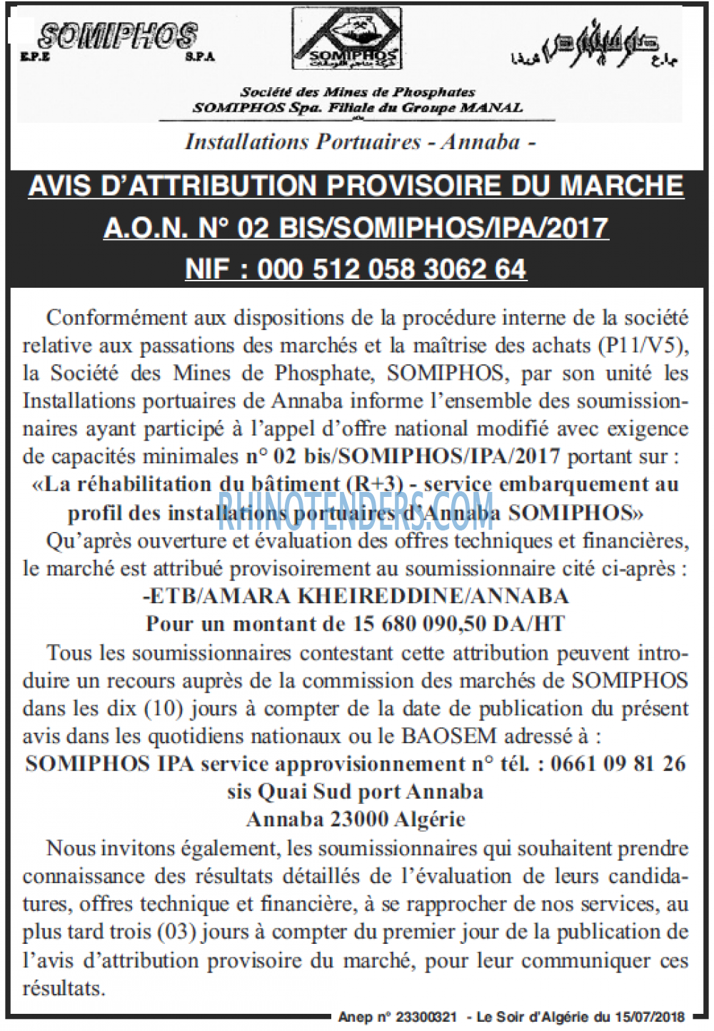 LE SOIR D'ALGERIE