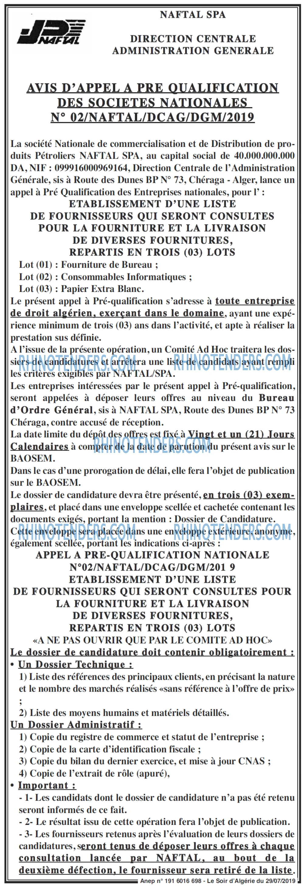 LE SOIR D'ALGERIE
