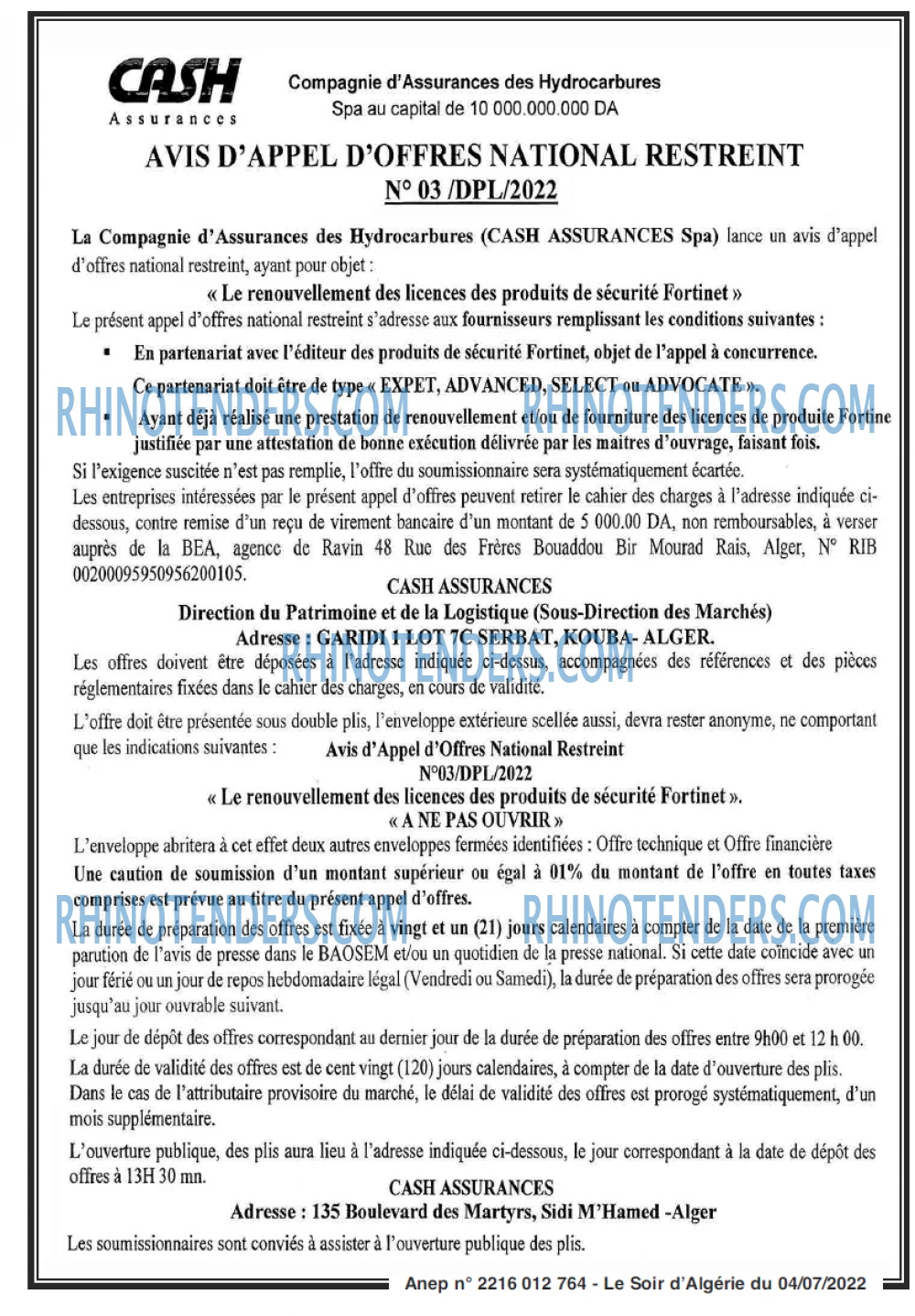 LE SOIR D'ALGERIE