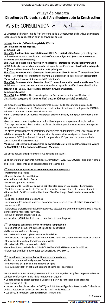 ouest TRIBUNE
