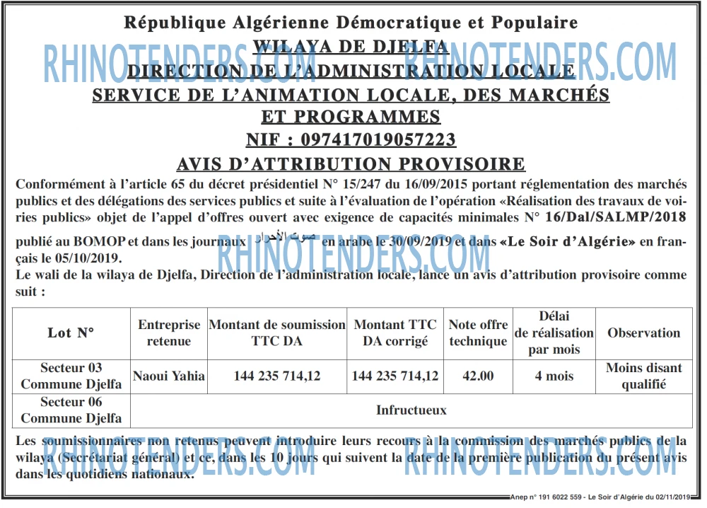 LE SOIR D'ALGERIE