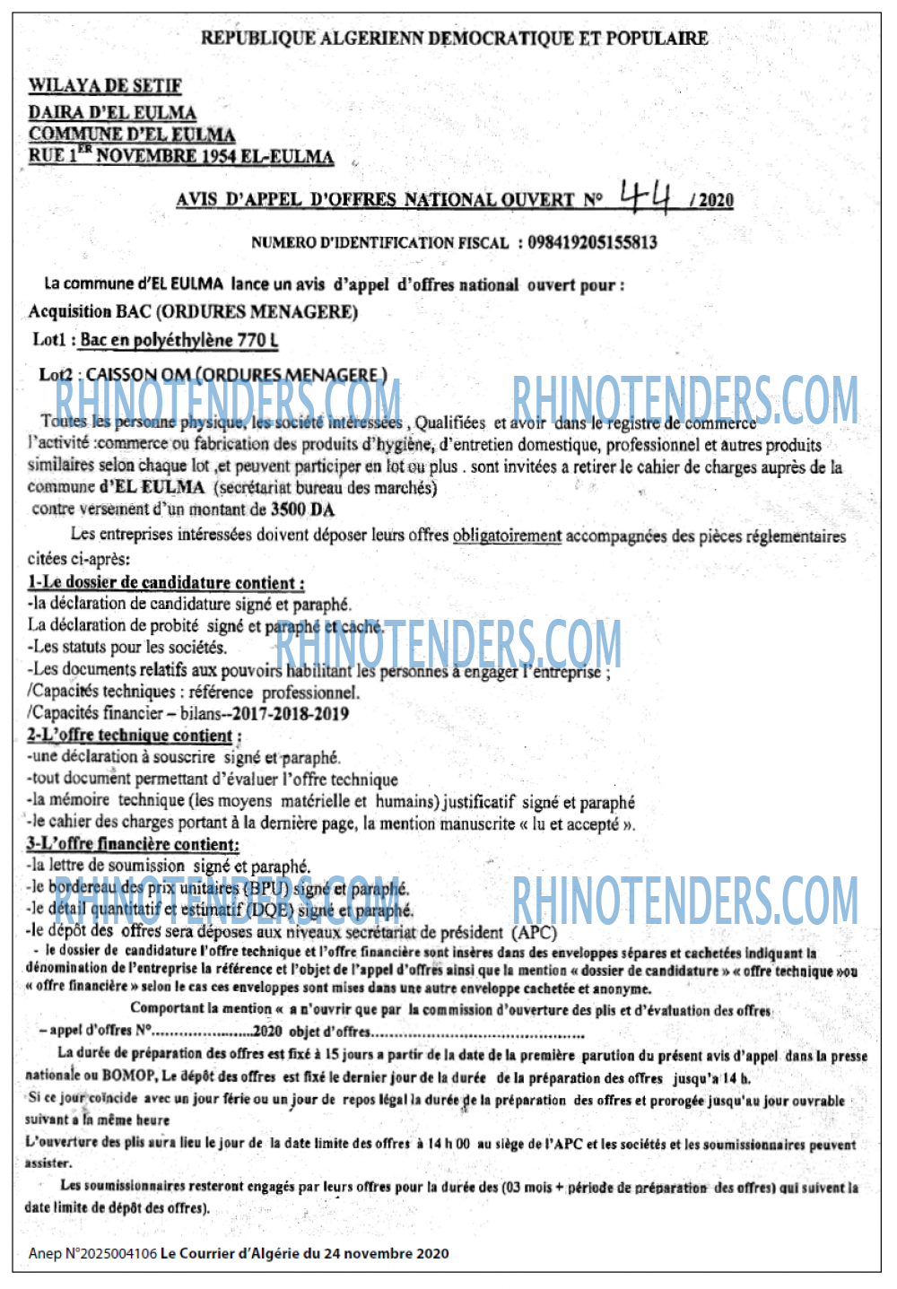 Le Courrier d'Algerie